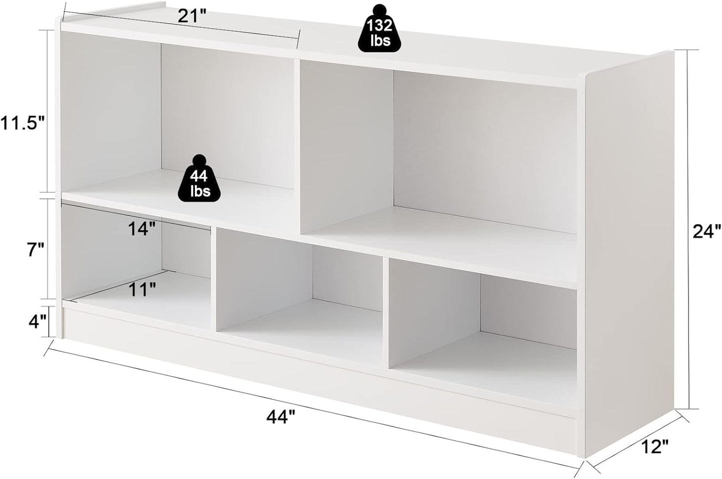 Toy Organizers and Storage, 5-Section Kids Bookshelf for Organizing Books Toys, School Classroom Wooden Storage Cabinet for Children'S Room, Playroom, Nursery-4
