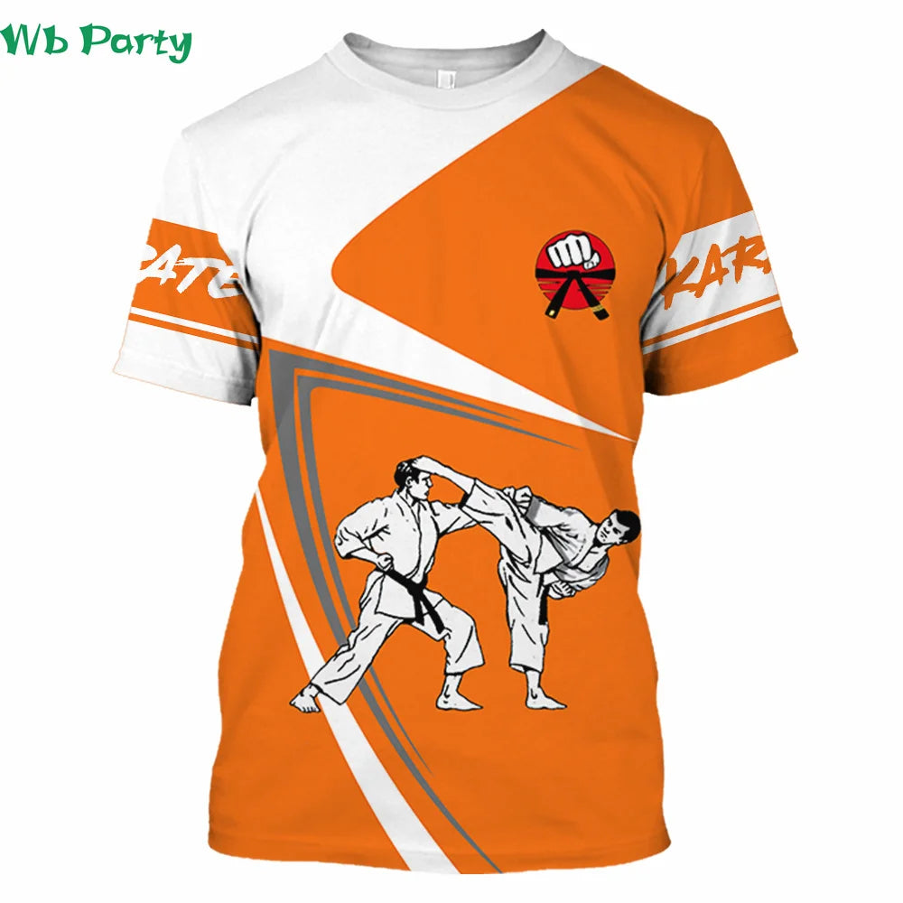 Japan Taekwondo T Shirt Man 3d Karate Printed Tee Tops Oversized Short-sleeved High-quality Sportswear Men Quick-drying TShirt