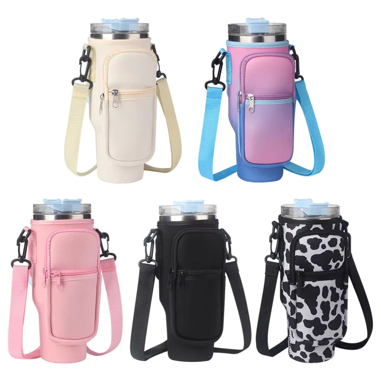 Insulated Neoprene Tumbler Holders Sleeves Iced Coffee Insulator Sleeve with Handle Cooler Bags