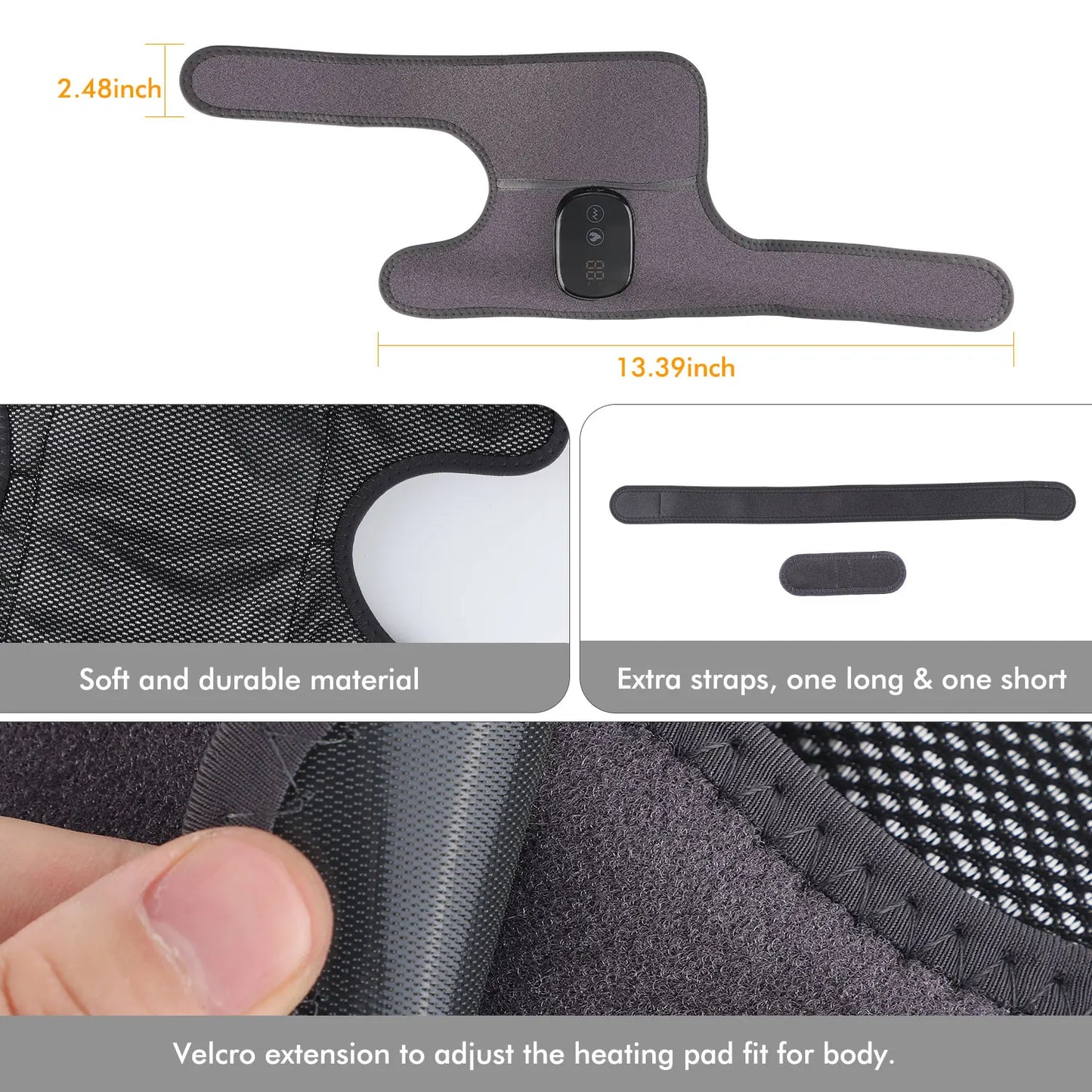 3 in 1 Cordless Thermal Knee Pad Knee Shoulder Massager Vibration Leg Arm Joint Brace Muscle Relax Joint Brace Muscle Relaxation