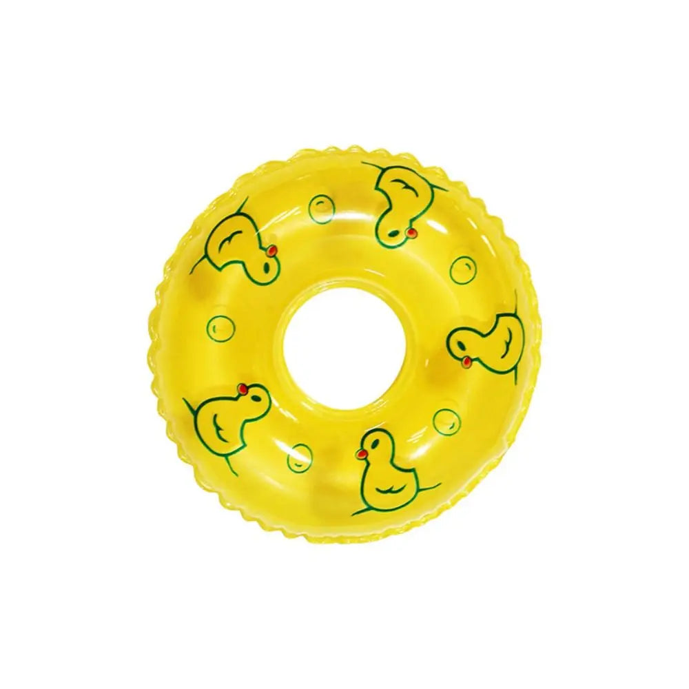 PVC Dollhouse Miniature Swimming Ring Yellow Duck Inflatable Mini Rings Swimming Toy Handmade DIY