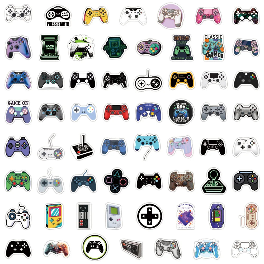 10/60/120PCS Colorful Gamepad Graffiti Stickers Kids Toys Cartoon Sticker Game Console DIY Decoration Laptop Guitar Bike Decals
