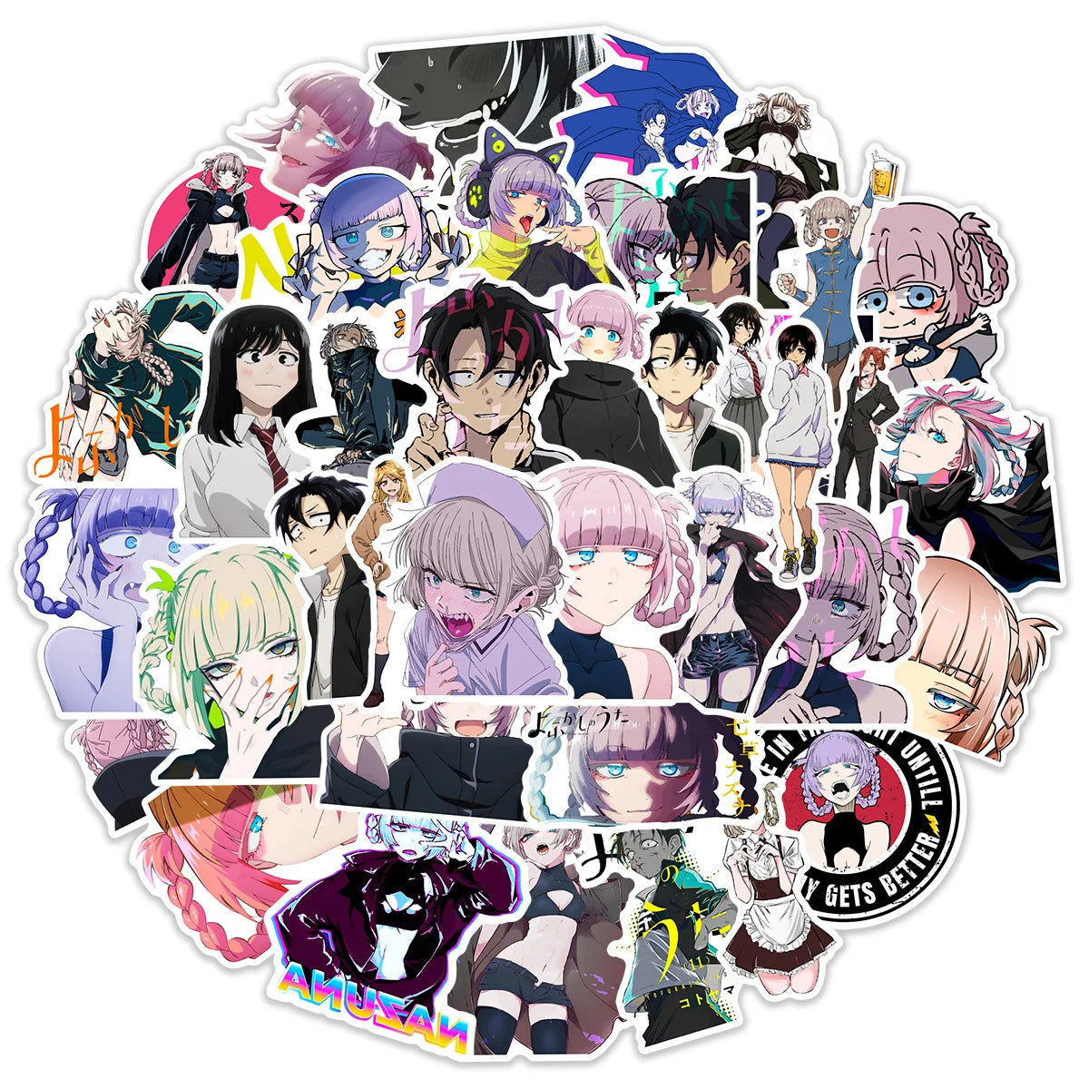 10/50PCS Call Of The Night Anime Stickers Kou Nazuna Sticker Waterproof Laptop Skateboard Motorcycle Guitar Phone Girls Decal