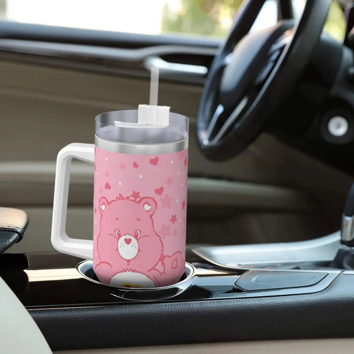 Care Bears Stainless Steel Tumbler Camping Thermal Cups With Straws and Lid Large Capacity Car Mugs Hot Drinks Water Bottle