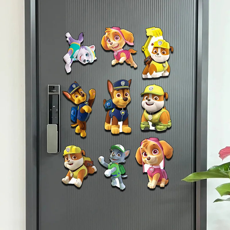 9PCS Paw Patrol Chase Refrigerator Magnets Kawaii Cartoon Cute Home Decorative Big Fridge Magnet Personalized Whiteboard Gadget