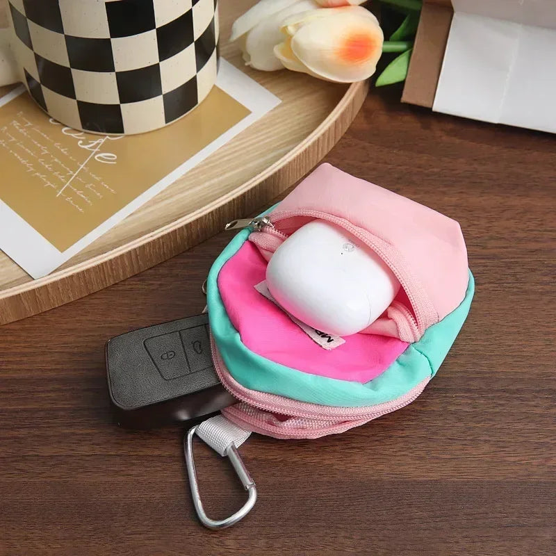 Kawaii Mini Purse Coin Pouch Earphone Key Storage Bag Book Bag Pendant Children's Macaron Cute Wallet Zipper Coin Purse Kids