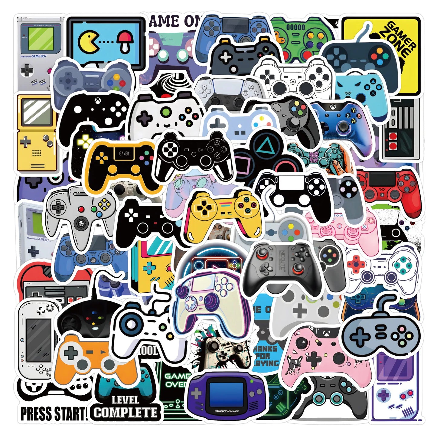 10/60/120PCS Colorful Gamepad Graffiti Stickers Kids Toys Cartoon Sticker Game Console DIY Decoration Laptop Guitar Bike Decals