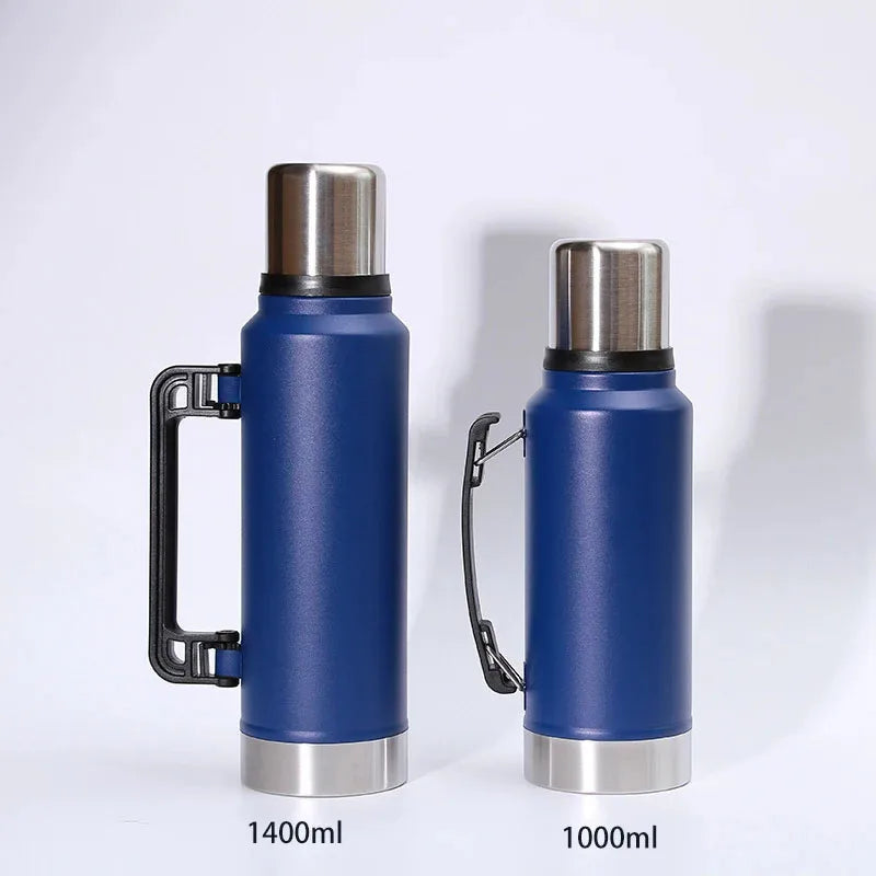 Large Capacity Stainless Steel Thermos Portable Vacuum Flask Insulated Tumbler With Handle Keep Cold Water Bottle Outdoors1/1.4L