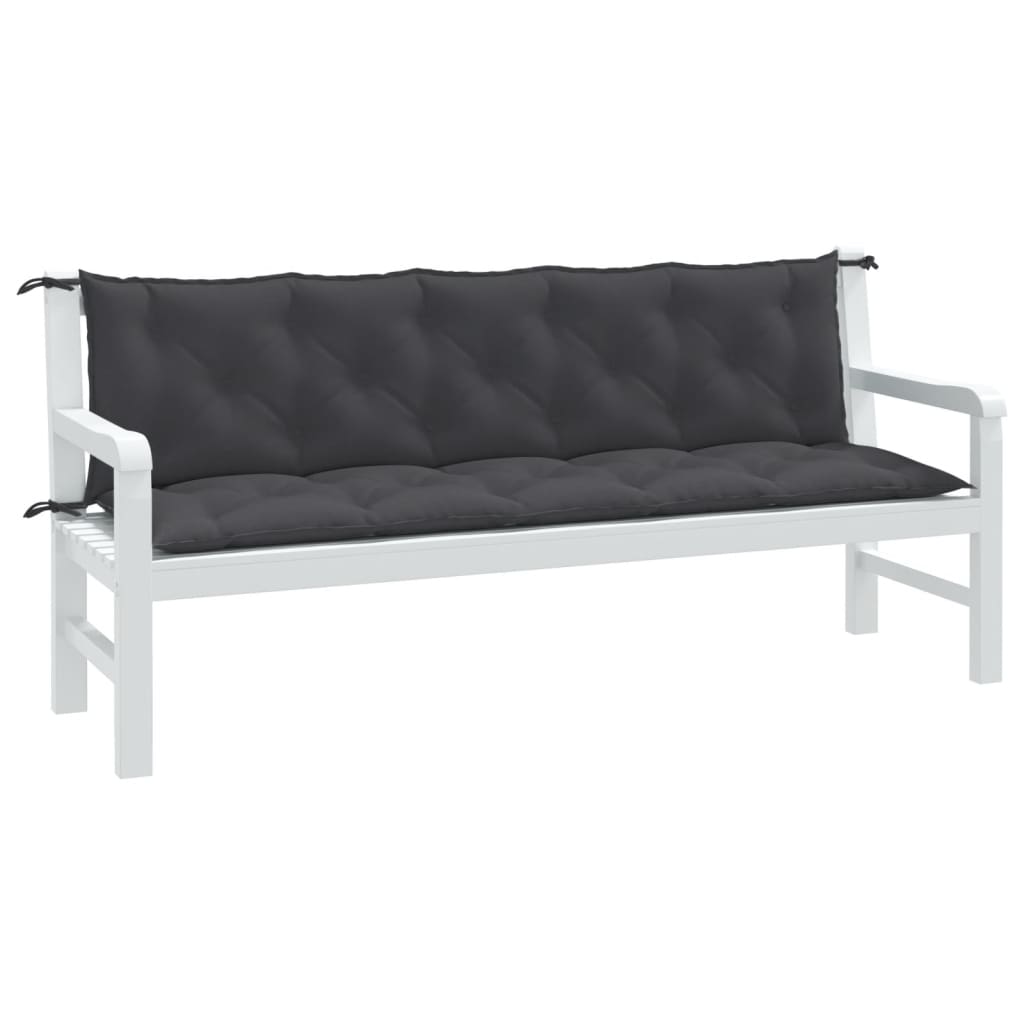 vidaXL Garden Bench Cushions Seat Pad Outdoor Patio Furniture 2 Pcs Fabric-0