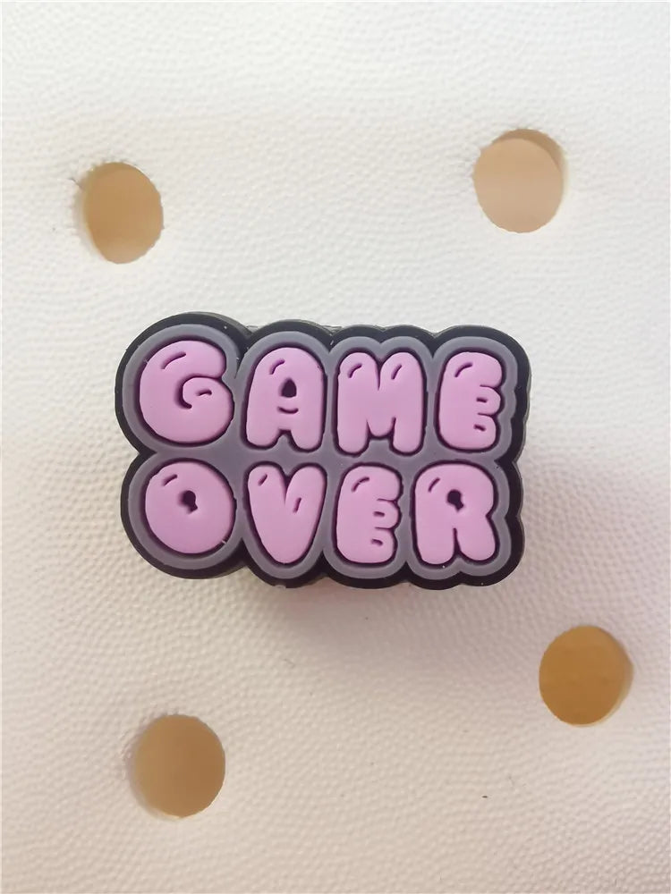 Design Game Style Shoe Charms PVC Buckle Decorations Clog Ornaments Diy Accessories Fit Women Sandals Adult Kid Party Decor Gift