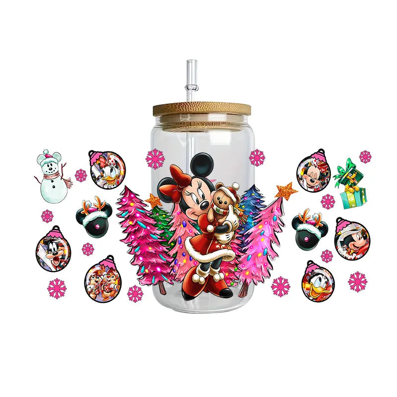 Disney Mickey Mouse Easy peel waterproof DIY Decals 3D transfers uvdtf crystal stickers 16oz uv dtf tumbler cup wraps sticker