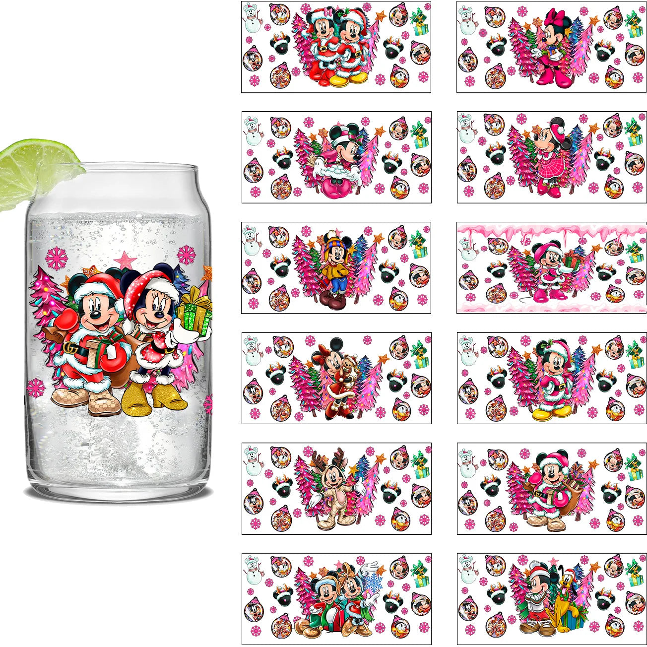 Disney Mickey Mouse Easy peel waterproof DIY Decals 3D transfers uvdtf crystal stickers 16oz uv dtf tumbler cup wraps sticker