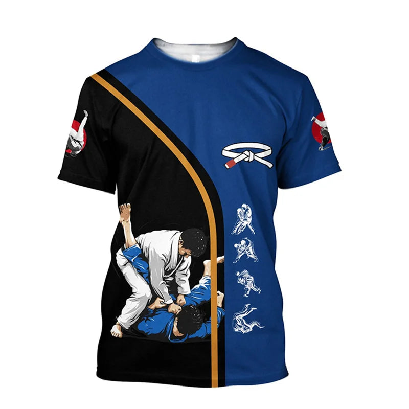 3D Karate Print T Shirt Martial Art Wushu Graphic T-shirts For Men Kid Fashion Streetwear Short Sleeves Sports Gym Clothing Tops