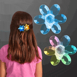 Color Changing LED Acrylic Flower Hair Clip-0