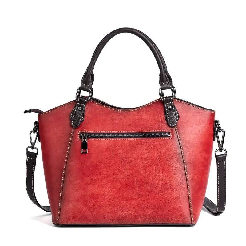Rossie Viren Women’s Genuine Leather Handbag Shoulder Bags Work Tote Bag Top Handle Bag Ladies Purses Satchel-4