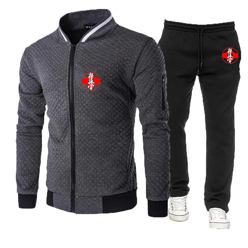 Kyokushin Karate 2023 Men's New Long Sleeve Cotton Zipper Hoodies Harajuku Popular Tracksuit Sweatshirts+Pants Two Pieces Suits