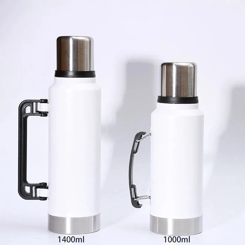 Large Capacity Stainless Steel Thermos Portable Vacuum Flask Insulated Tumbler With Handle Keep Cold Water Bottle Outdoors1/1.4L