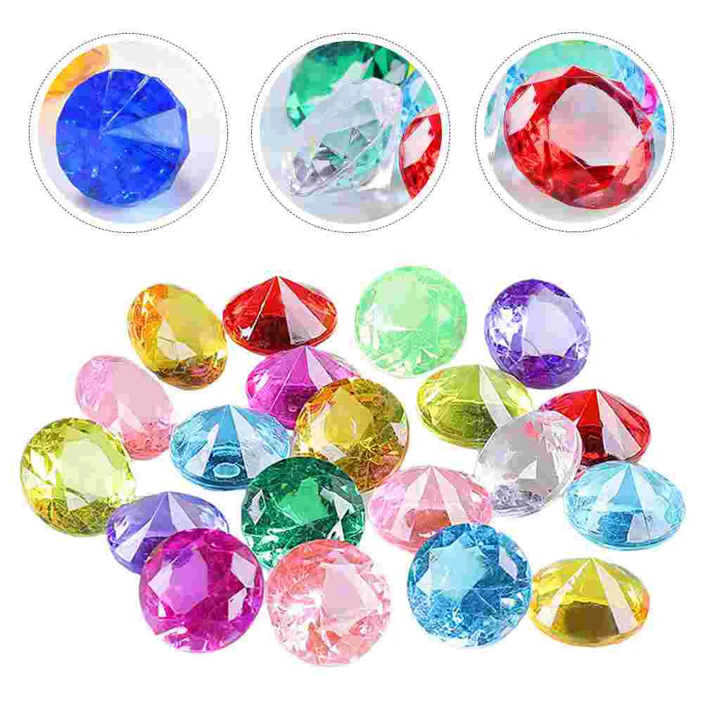 60 Pcs Acrylic Gem Toy Diving Gems Jewelry for Kids Ages 4 8 Bright Colors Pool Underwater Toys Fake Diamond Model