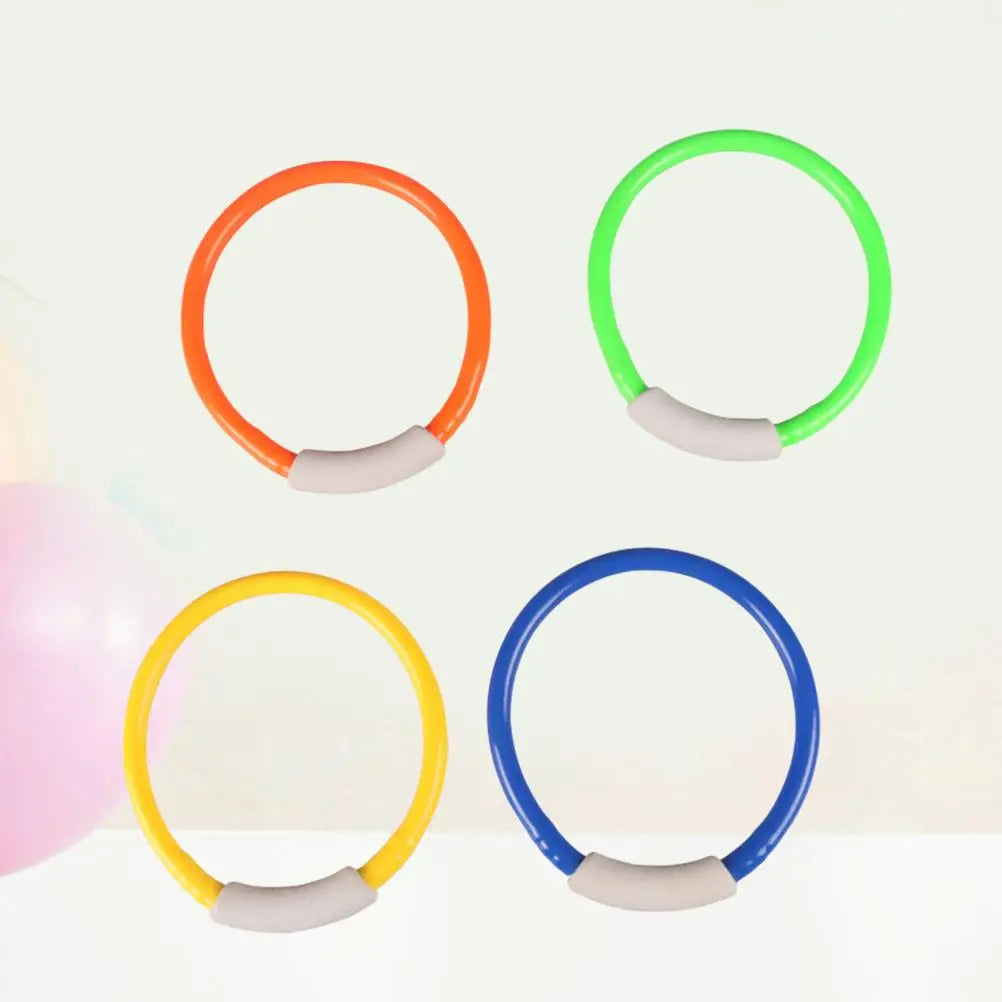 4PCS Diving Rings Toy Bright Color Safe Kids Underwater Training Grab Rings Earth Tones Child Pool Play Fun Swim Learning Water
