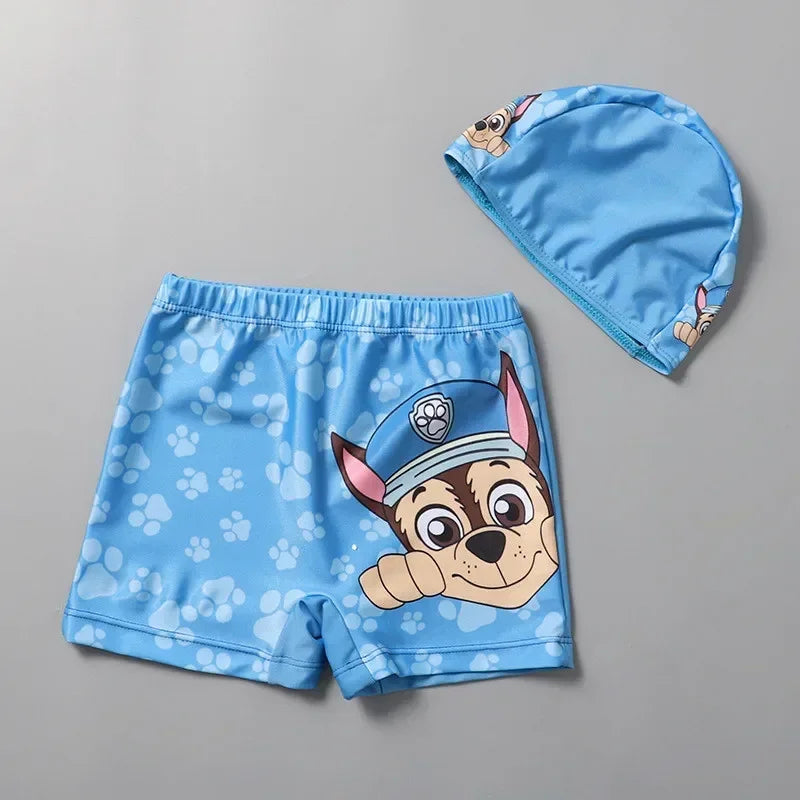 Paw Patrols Swimsuit Children's Printed Underpants Hat Chase Rocky Marshall Underwear Kids Toys Swimming Suit