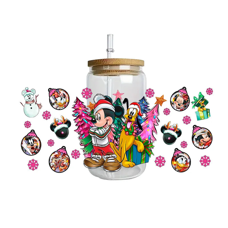 Disney Mickey Mouse Easy peel waterproof DIY Decals 3D transfers uvdtf crystal stickers 16oz uv dtf tumbler cup wraps sticker