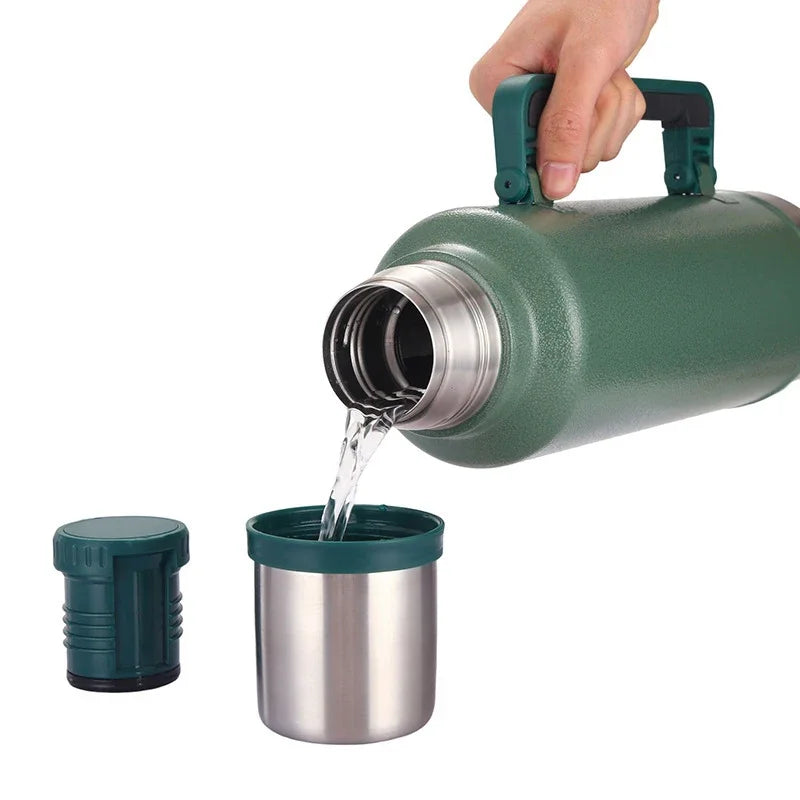 Large Capacity Stainless Steel Thermos Portable Vacuum Flask Insulated Tumbler With Handle Keep Cold Water Bottle Outdoors1/1.4L
