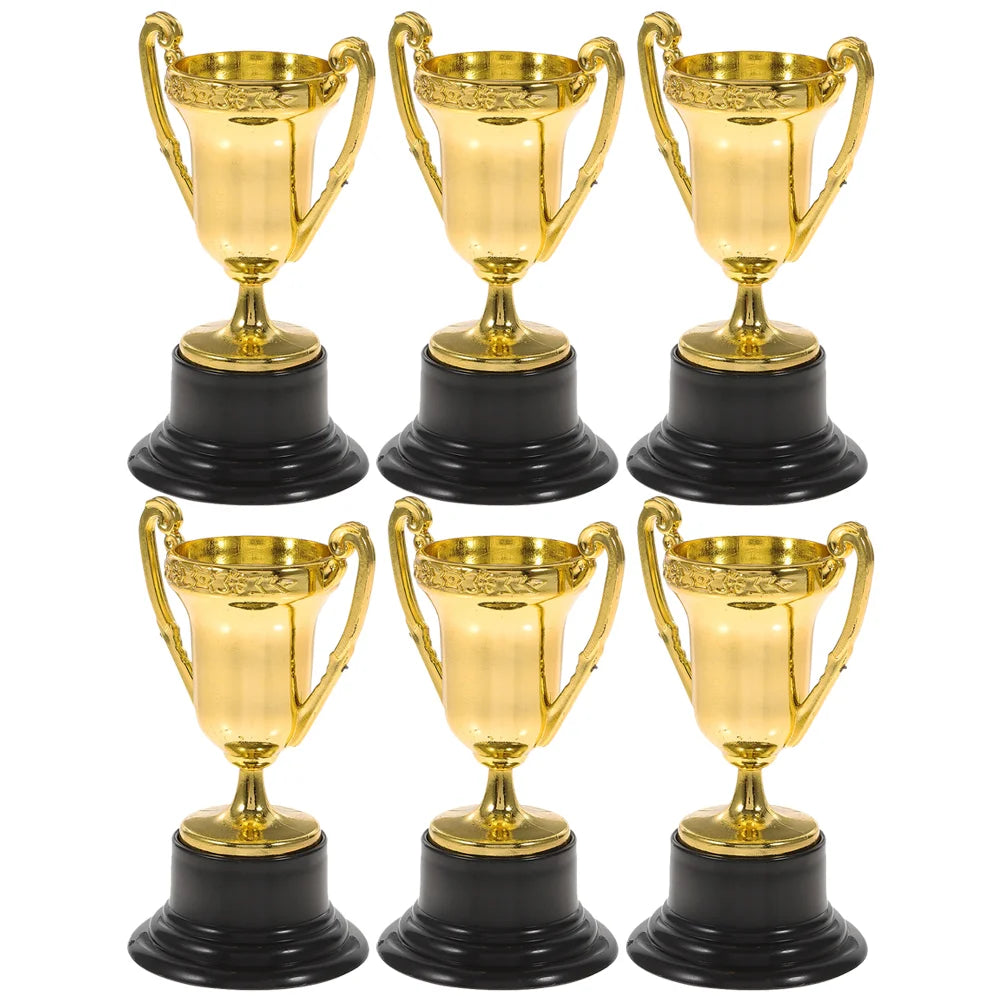 6 Pcs Mini Trophy Toys Plastic Kids Trophies Winner Game Prizes Baseball Team Sports Awards Souvenirs Plastic Award Cups Toy