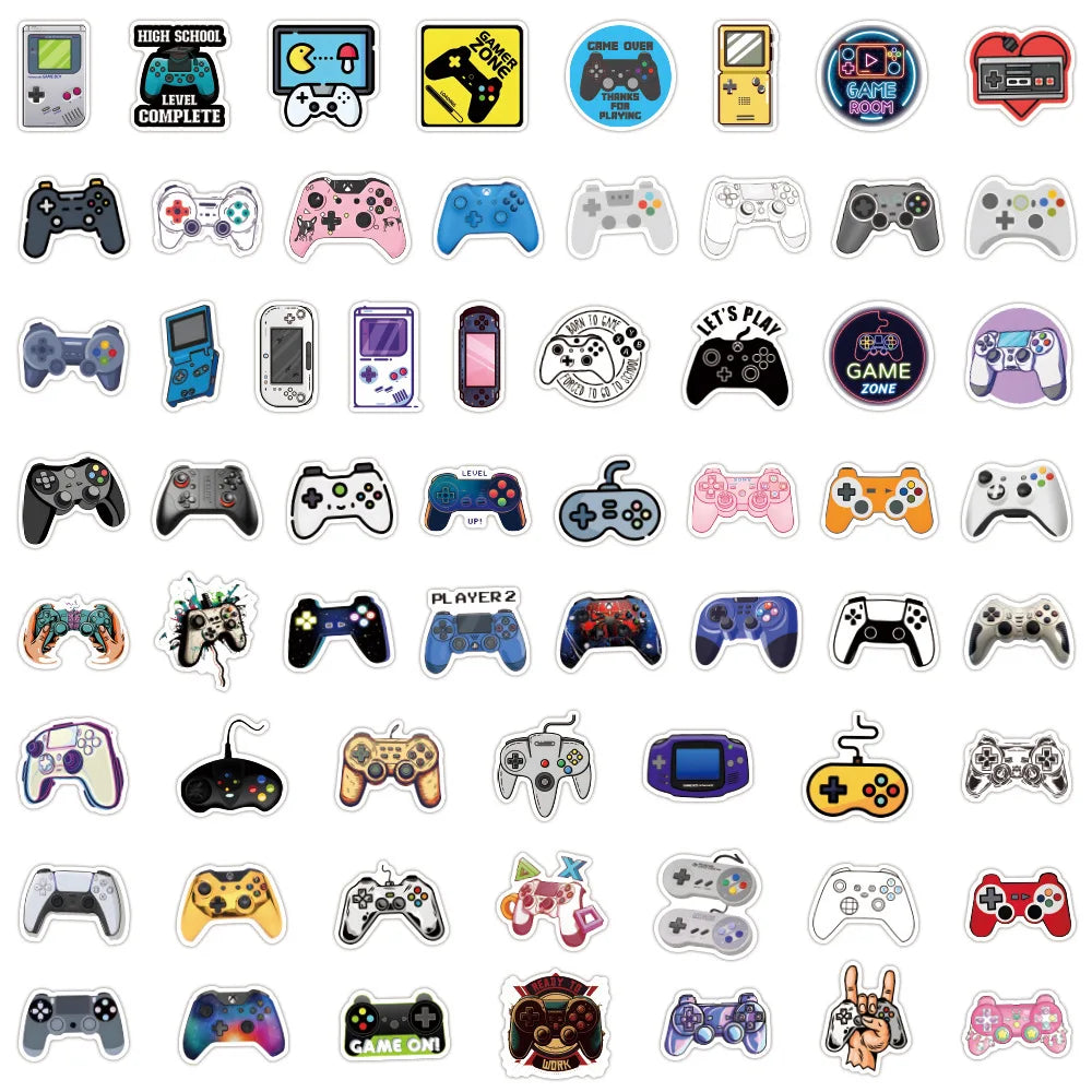 10/60/120PCS Colorful Gamepad Graffiti Stickers Kids Toys Cartoon Sticker Game Console DIY Decoration Laptop Guitar Bike Decals