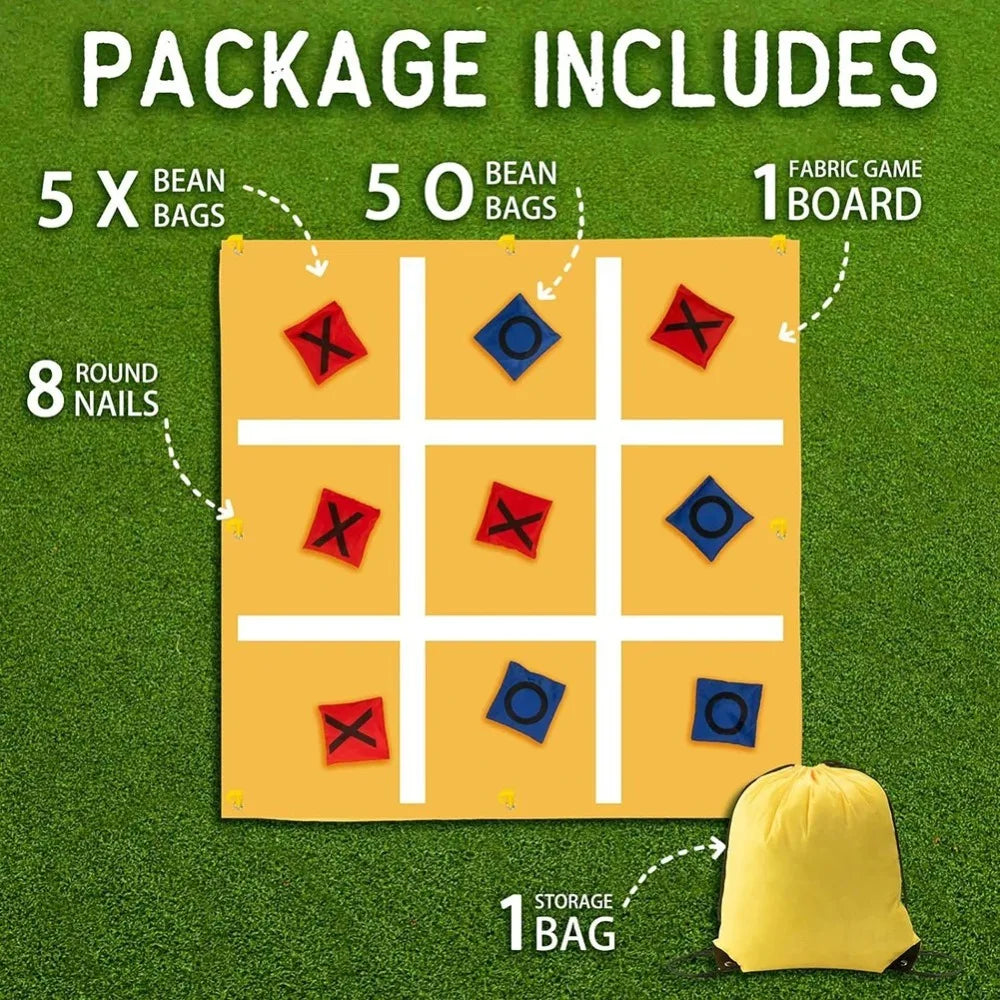 Lightweight Bean Bag Throwing Game Kids Giant-Tic-Tac-Toe Game Funny Kids Throwing Game Set Portable