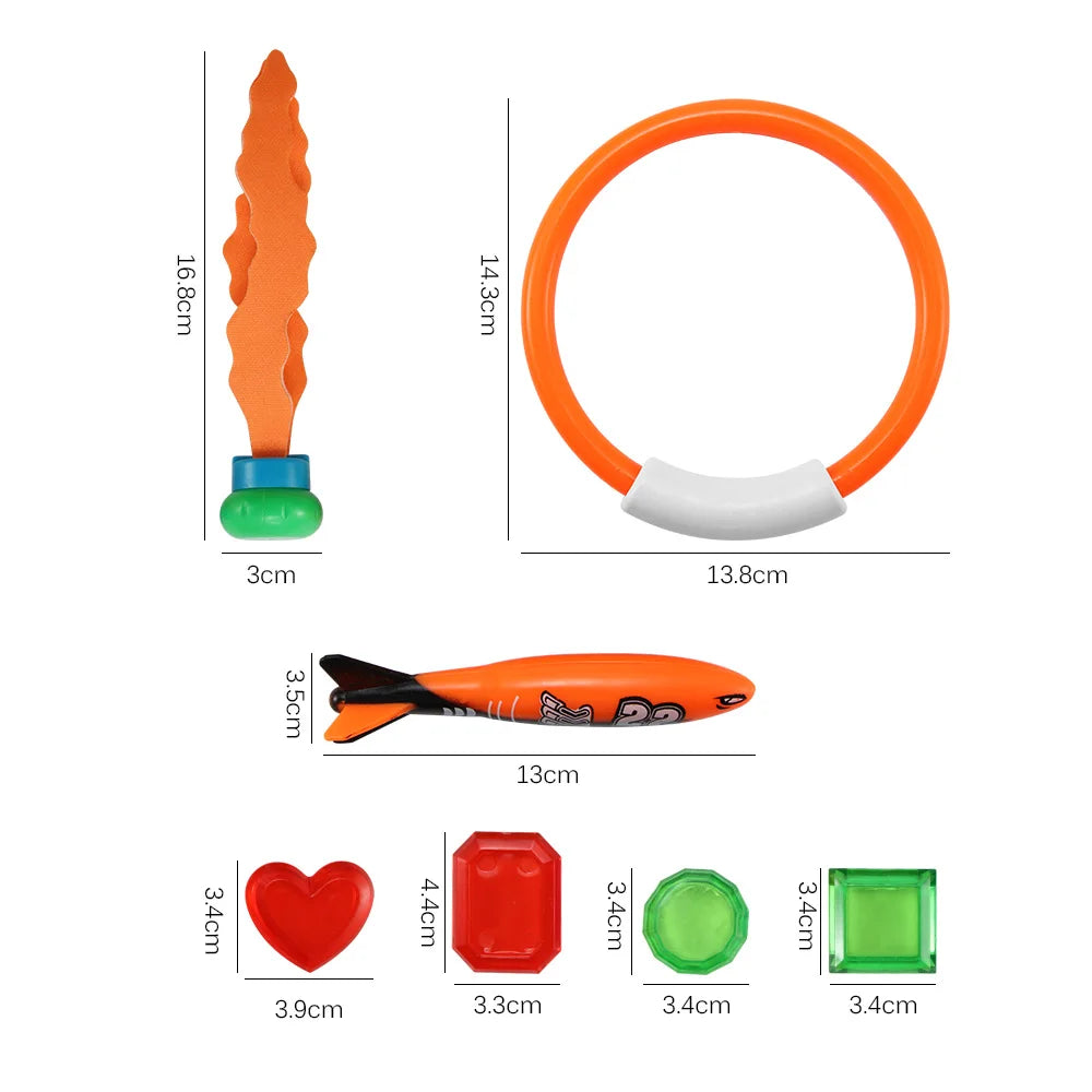 Summer Diving Toys Torpedos Octopus Diving Fish Ring Swimming Pool Water Games Training Gift Set Toys For kids