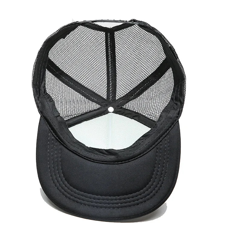 1 Piece Custom Logo Mesh HatsCheap Adult Adjustable Polyester Baseball Caps Students Hat Free Design