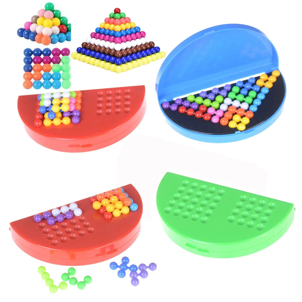 180 Challenges IQ 3D Puzzle Board Game Classic Pyramid Plate Pearl Logical Mind For Children Pyramid Beads Montessori Toys Gifts