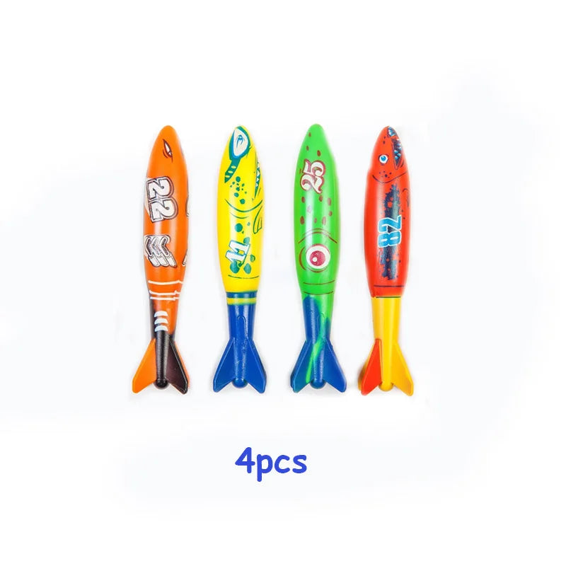 Summer Diving Toys Torpedos Octopus Diving Fish Ring Swimming Pool Water Games Training Gift Set Toys For kids