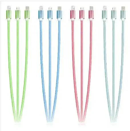 Triple USB Glowing Charging Cable for iPhone-2