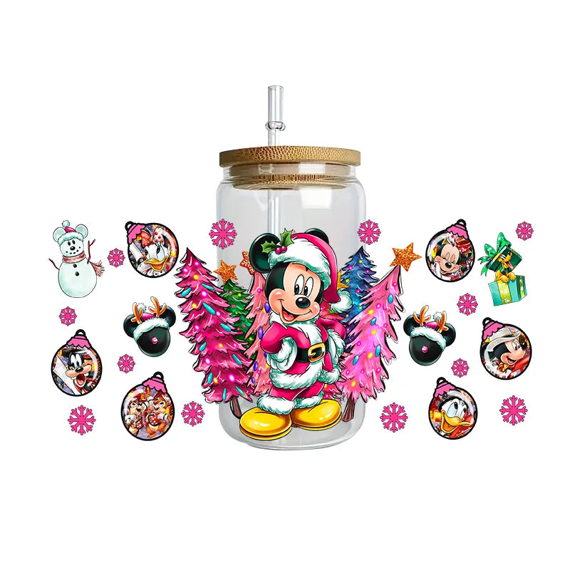 Disney Mickey Mouse Easy peel waterproof DIY Decals 3D transfers uvdtf crystal stickers 16oz uv dtf tumbler cup wraps sticker