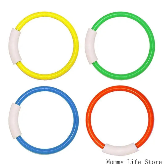Summer Pool Snorkeling Dive Rings Set of 4 Improve Swimming Skill With Colorful Designs Diving Toy For Kids And Adults