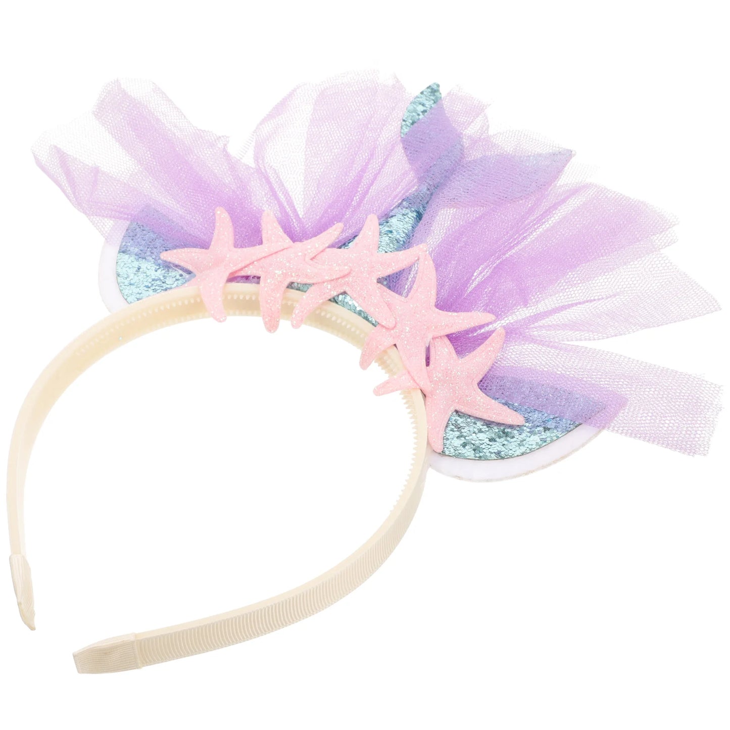 Little Mermaid Headpiece Girls Hair Accessories Glitter Hoop to Weave Swimming Diving Pool Toys Headbands for
