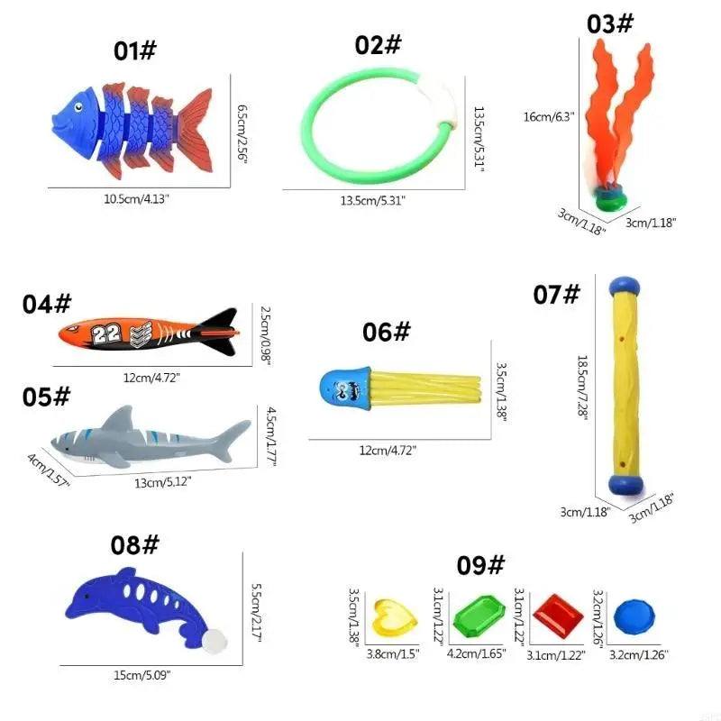 Fun Diving Toy Swimming Pool Toy for Kids Swimming Training Children Bath Toy Summer Pool Toy Underwater Game Toy Set