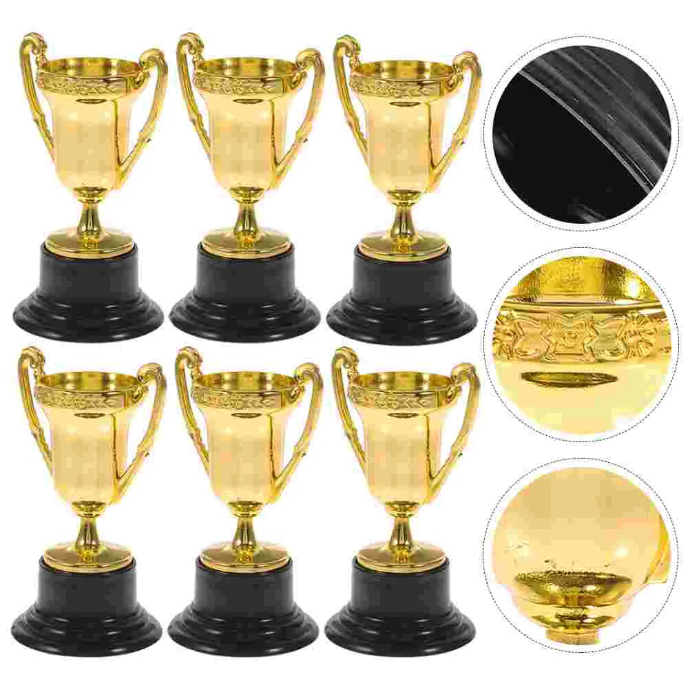 6 Pcs Mini Trophy Toys Plastic Kids Trophies Winner Game Prizes Baseball Team Sports Awards Souvenirs Plastic Award Cups Toy