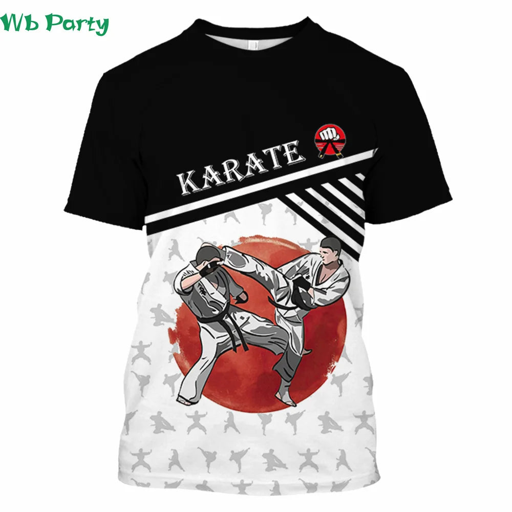 Japan Taekwondo T Shirt Man 3d Karate Printed Tee Tops Oversized Short-sleeved High-quality Sportswear Men Quick-drying TShirt