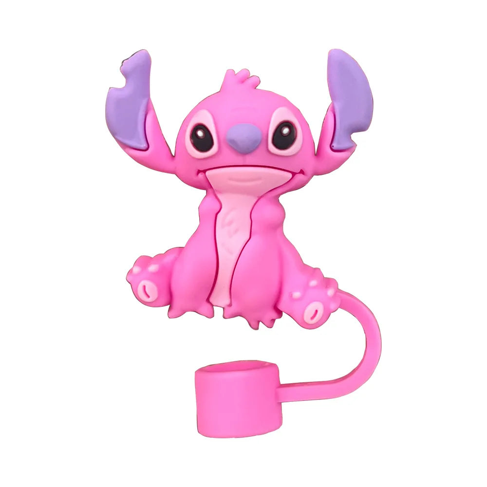 4Pcs Stitch10Mm Straw Covers Cap Compatible with Stanley 30&40 Oz Tumbler,cute Stitch Straw Toppers,reusable Dust-Proof Straw