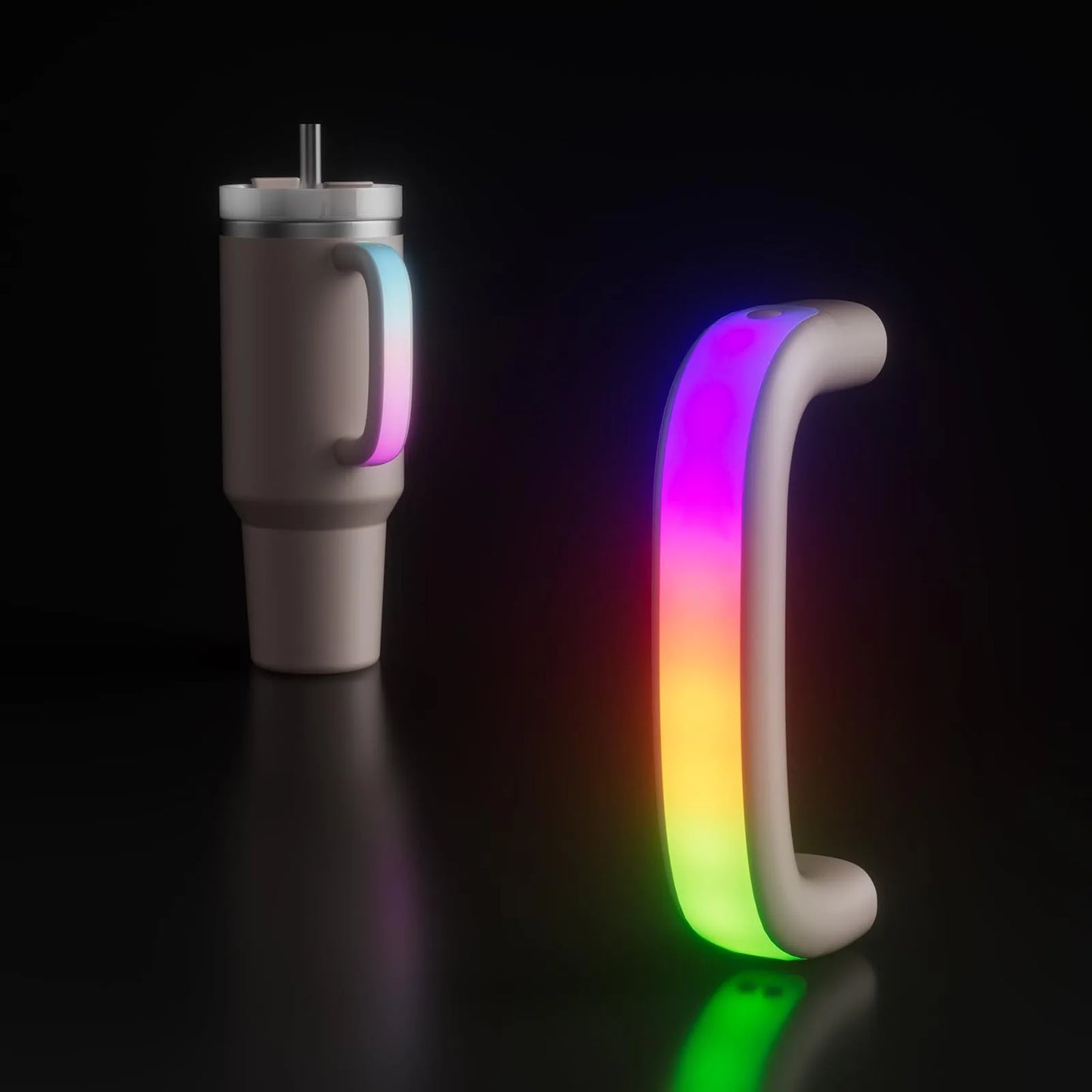1pcs Tumbler Handle For Stanley Cups  LED Luminous Handle Anti Skidding Water Bottle Handle Accessories N1F1