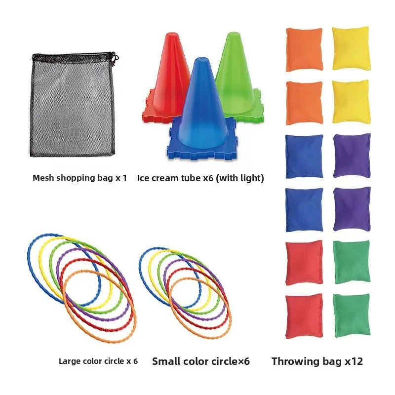 Glowing Ice Cream Cone Lap Throwing Sandbag Cone Toys Outdoor Park Camping Party Games Best Gifts for Kids