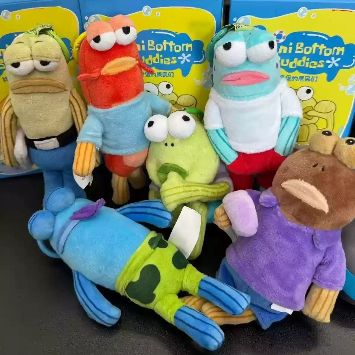 New Residents Of Bikini Bottom Underwater Fish Population Plush Pendant Blind Box Dolls Kawaii Action Anime Figure Toys Gift