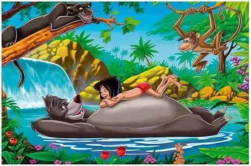 MINISO The Jungle Book Backdrop Mowgli Kids Girls Diamond Painting Mosaic Cross Stitch Kit Home Decor 5D DIY Art Collection