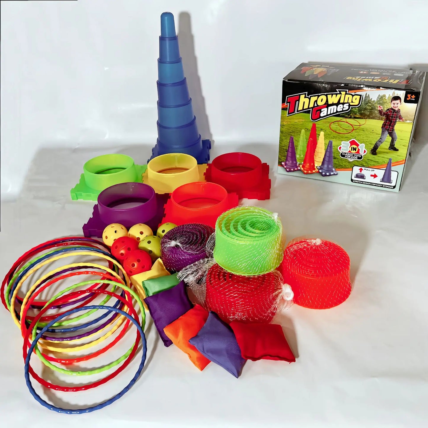 Glowing Ice Cream Cone Lap Throwing Sandbag Cone Toys Outdoor Park Camping Party Games Best Gifts for Kids
