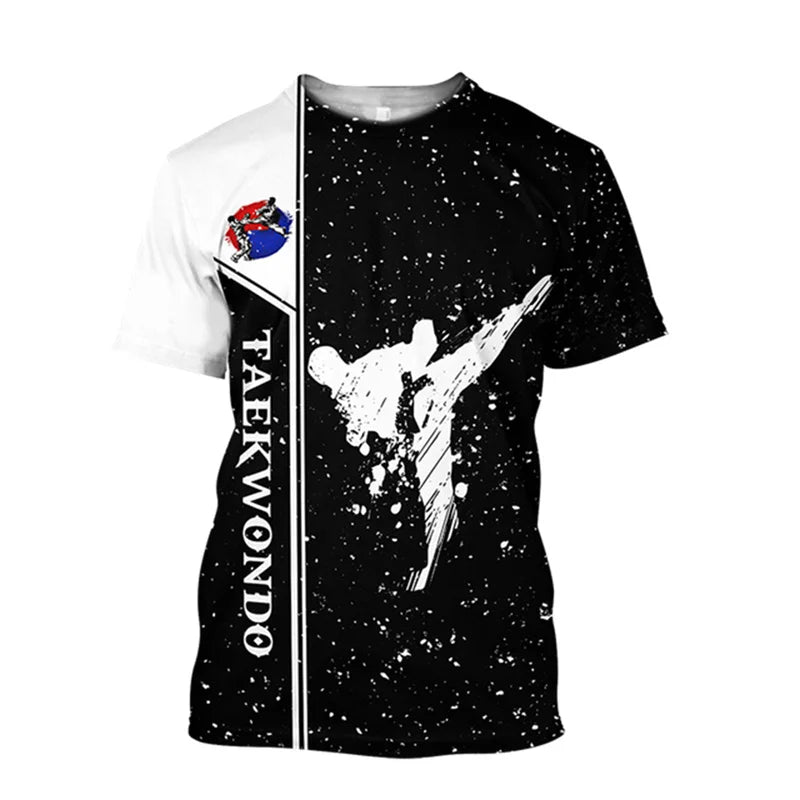3D Karate Print T Shirt Martial Art Wushu Graphic T-shirts For Men Kid Fashion Streetwear Short Sleeves Sports Gym Clothing Tops