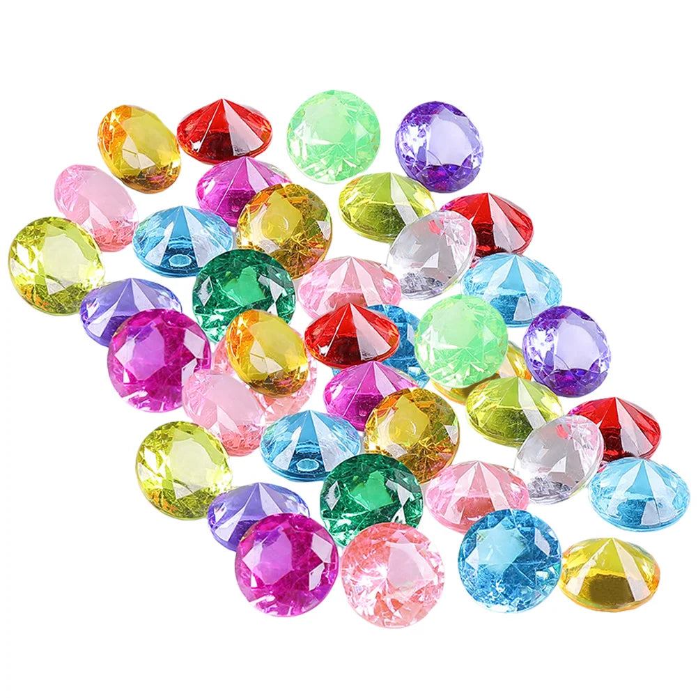 60 Pcs Acrylic Gem Toy Diving Gems Jewelry for Kids Ages 4 8 Bright Colors Pool Underwater Toys Fake Diamond Model