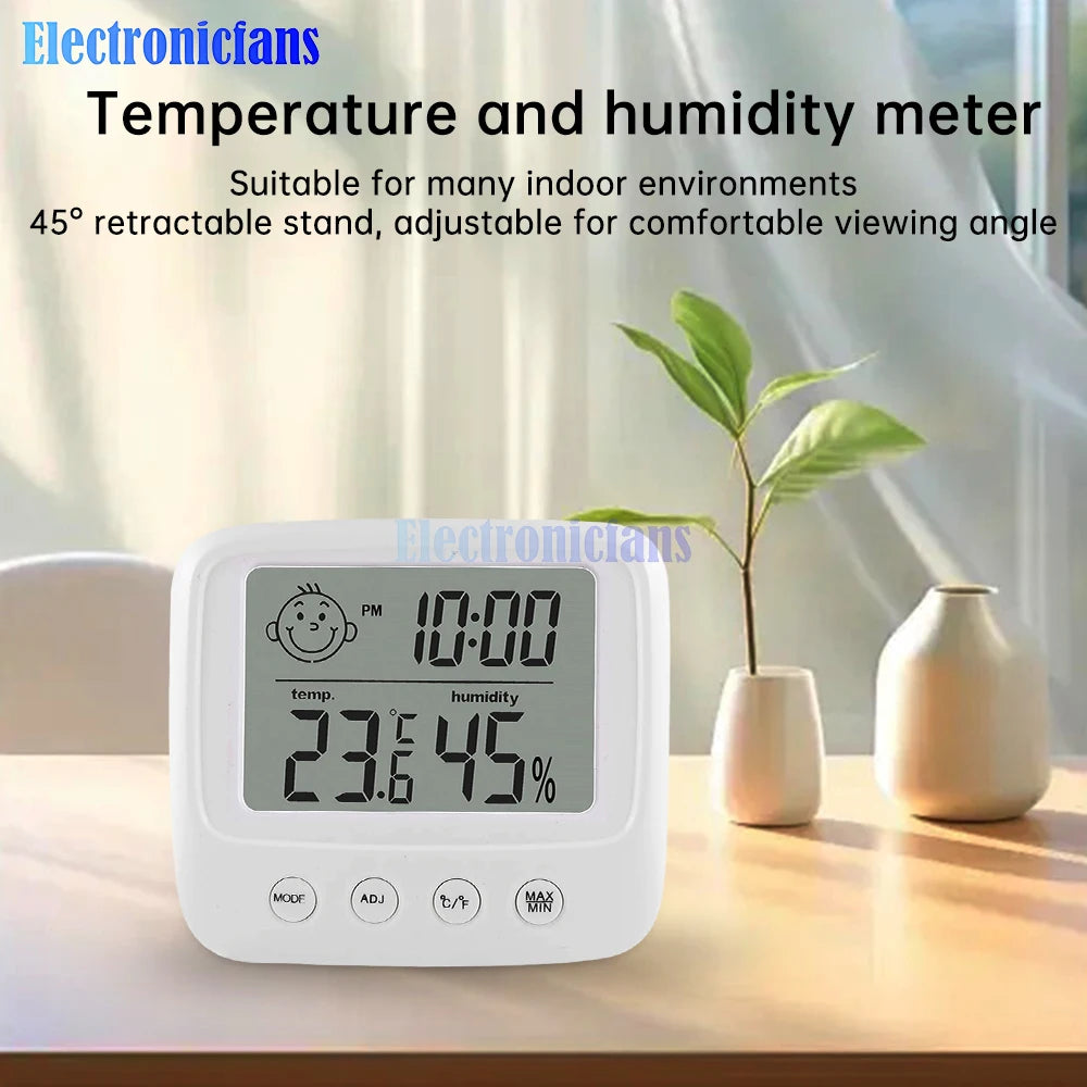 smiley face model thermo-hygrometer LCD Digital Display Temperature and Humidity home