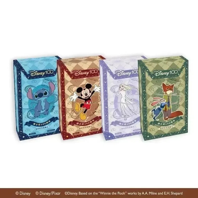 Genuine Disney Card 100 Anniversary Carnival Series Cards Mickey Mouse Art Signature Animation Collection Cards Kids Gifts